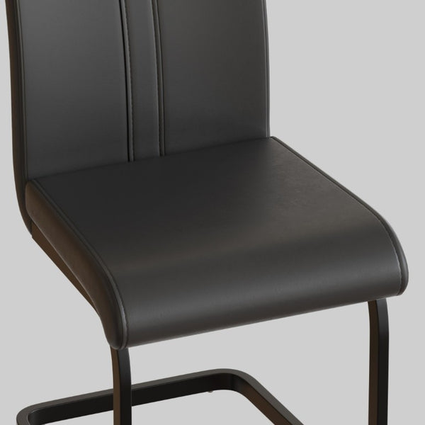 English Elm Modern High Back Faux Leather Dining Chairs Set of 4 with Sleek Black Metal Frames W3732P356629