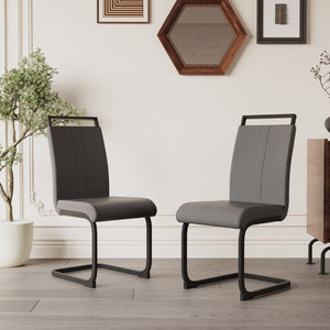 English Elm Modern High Back Faux Leather Dining Chairs Set of 4 with Sleek Black Metal Frames W3732P356629
