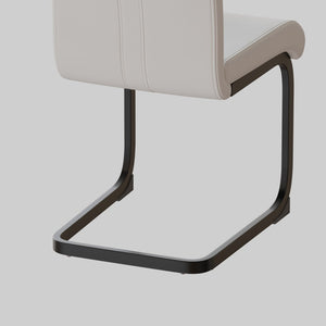 English Elm Modern High Back Pu Leather Dining Chairs Set of 4 with Sculptural Black Steel Base W3732P369079