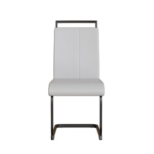 English Elm Modern High Back Pu Leather Dining Chairs Set of 4 with Sculptural Black Steel Base W3732P369079