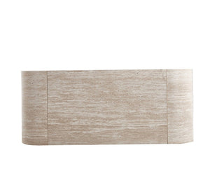 English Elm 47.24Curved Coffee Table Sculptural Open Base Natural Wood Grain Living Room Accent W3732P422842
