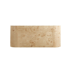 English Elm 47.24Curved Coffee Table Sculptural MDF Open Base Warm Wood Grain Living Room Accent W3732P422846