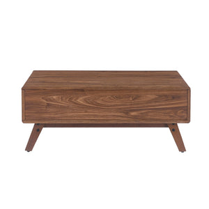 English Elm 39.37" Mid-century Walnut Coffee Table with Lift Top Hidden Storage and Open Shelf W3732P431178