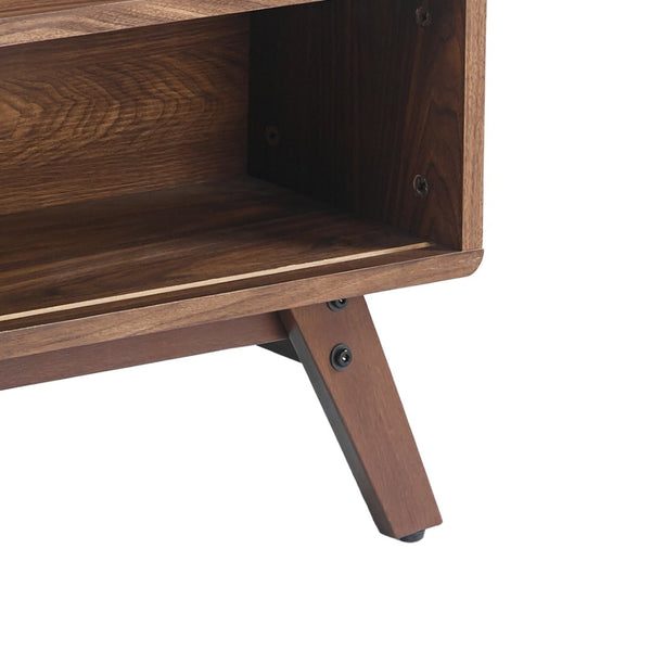 English Elm 39.37" Mid-century Walnut Coffee Table with Lift Top Hidden Storage and Open Shelf W3732P431178