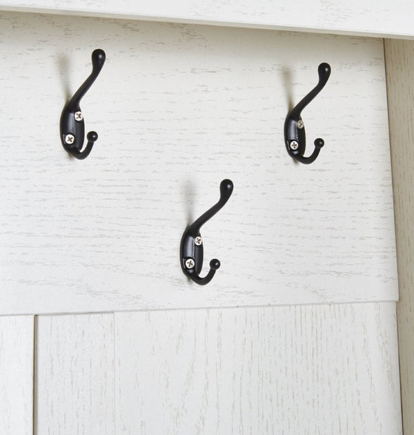 English Elm Itaar White Entryway Hall Tree with Coat Hooks Open Shelving and Shoe Storage Base W3732P435536