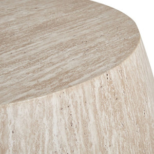 English Elm 34.65 Inch Two Tier Burl Wood Veneer Round Coffee Table with Natural Grain Living Room W3732P448286