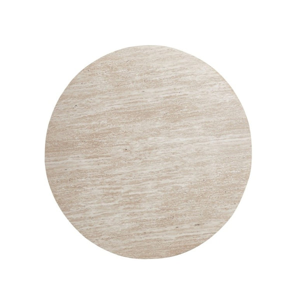 English Elm 34.65 Inch Two Tier Burl Wood Veneer Round Coffee Table with Natural Grain Living Room W3732P448286