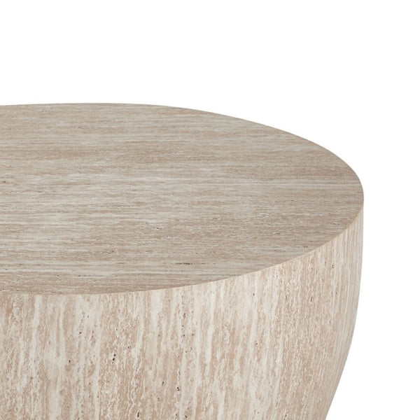 English Elm 34.65 Inch Two Tier Burl Wood Veneer Round Coffee Table with Natural Grain Living Room W3732P448286