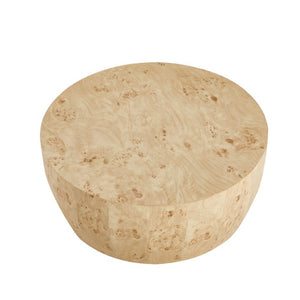English Elm 34.65 Inch Two Tier Round Coffee Table Natural MDF Finish Fully Assembled Living Room W3732P448287