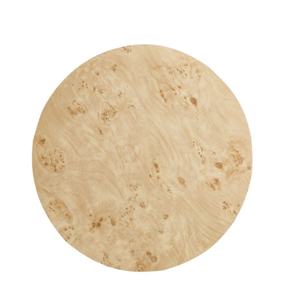 English Elm 34.65 Inch Two Tier Round Coffee Table Natural MDF Finish Fully Assembled Living Room W3732P448287