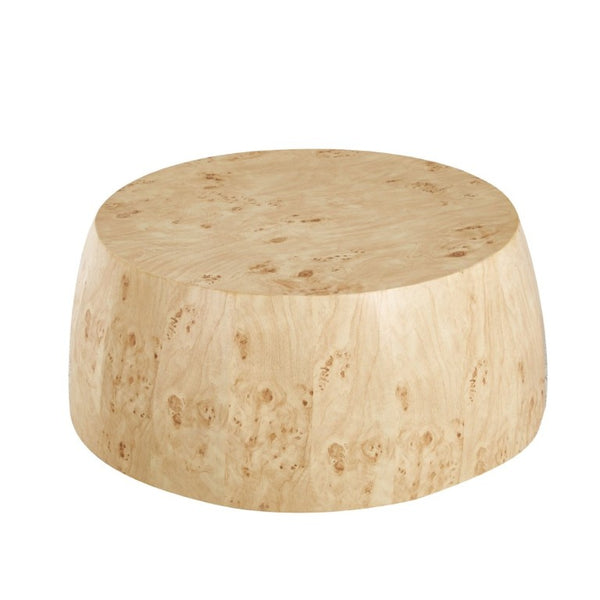 English Elm 34.65 Inch Two Tier Round Coffee Table Natural MDF Finish Fully Assembled Living Room W3732P448287