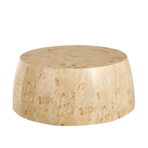 English Elm 34.65 Inch Two Tier Round Coffee Table Natural MDF Finish Fully Assembled Living Room W3732P448287