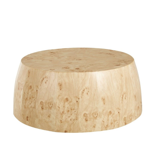 English Elm 34.65 Inch Two Tier Round Coffee Table Natural MDF Finish Fully Assembled Living Room W3732P448287