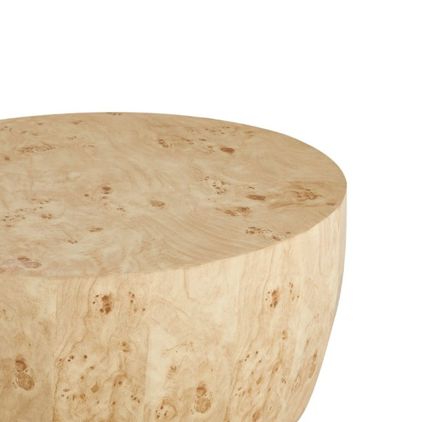 English Elm 34.65 Inch Two Tier Round Coffee Table Natural MDF Finish Fully Assembled Living Room W3732P448287