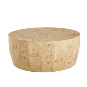 English Elm 34.65 Inch Two Tier Round Coffee Table Natural MDF Finish Fully Assembled Living Room W3732P448287