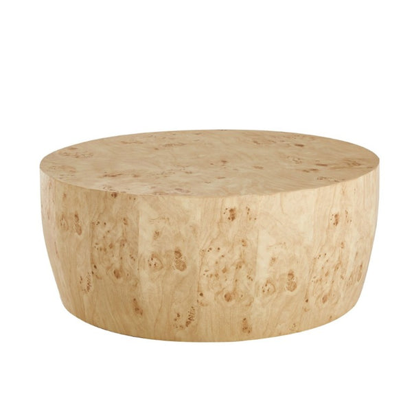 English Elm 34.65 Inch Two Tier Round Coffee Table Natural MDF Finish Fully Assembled Living Room W3732P448287