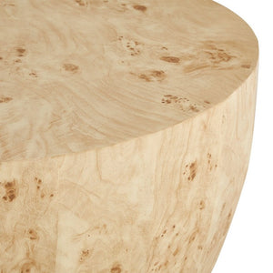 English Elm 34.65 Inch Two Tier Round Coffee Table Natural MDF Finish Fully Assembled Living Room W3732P448287