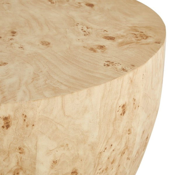 English Elm 34.65 Inch Two Tier Round Coffee Table Natural MDF Finish Fully Assembled Living Room W3732P448287