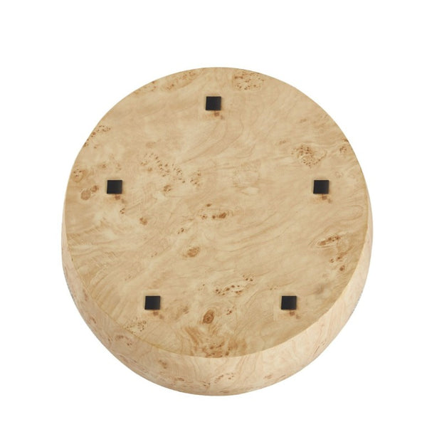 English Elm 34.65 Inch Two Tier Round Coffee Table Natural MDF Finish Fully Assembled Living Room W3732P448287