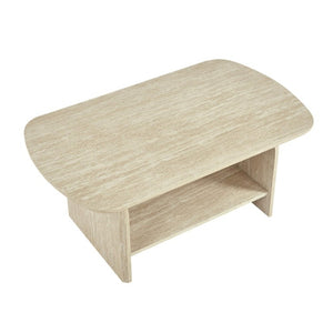 English Elm 38.19×22.83 Oval Wood Veneer Coffee Table with Open Shelf for Modern Living Rooms W3732P456542
