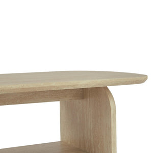 English Elm 38.19×22.83 Oval Wood Veneer Coffee Table with Open Shelf for Modern Living Rooms W3732P456542