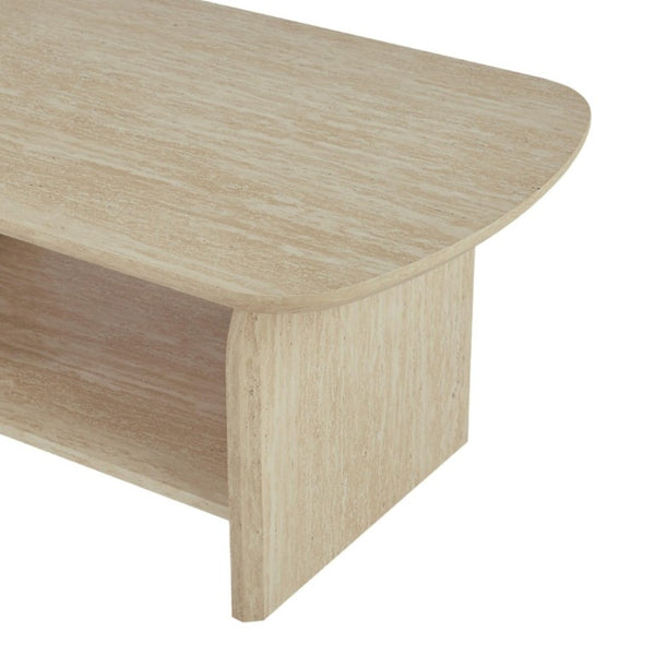 English Elm 38.19×22.83 Oval Wood Veneer Coffee Table with Open Shelf for Modern Living Rooms W3732P456542