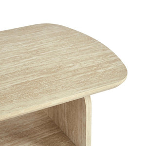English Elm 38.19×22.83 Oval Wood Veneer Coffee Table with Open Shelf for Modern Living Rooms W3732P456542