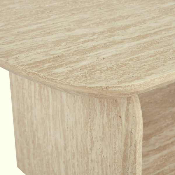 English Elm 38.19×22.83 Oval Wood Veneer Coffee Table with Open Shelf for Modern Living Rooms W3732P456542
