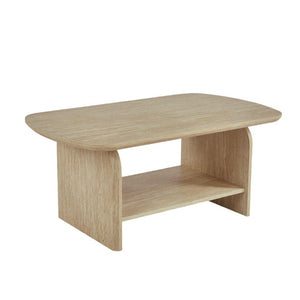 English Elm 38.19×22.83 Oval Wood Veneer Coffee Table with Open Shelf for Modern Living Rooms W3732P456542