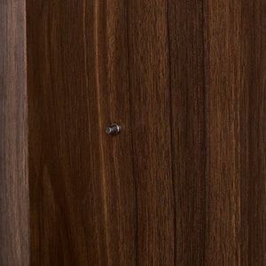 English Elm Modern Wood Grain Corner Cabinet with Built-in Power Strip and Open Shelving Storage W3732P508914