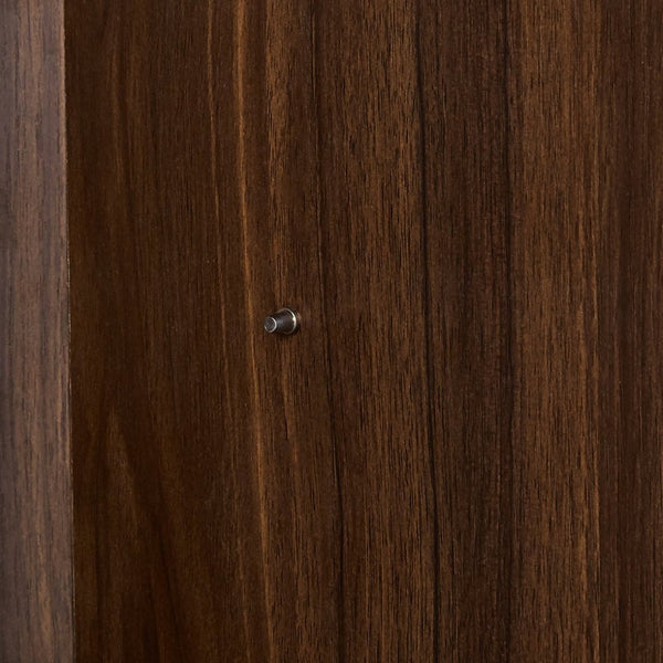 English Elm Modern Wood Grain Corner Cabinet with Built-in Power Strip and Open Shelving Storage W3732P508914