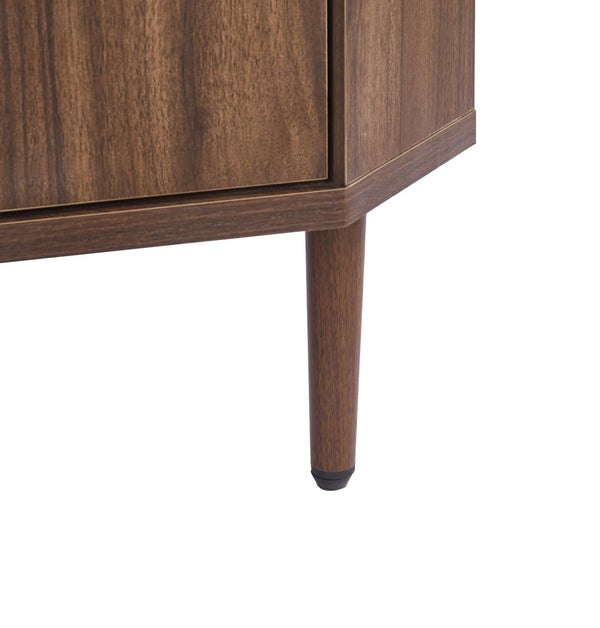 English Elm Modern Wood Grain Corner Cabinet with Built-in Power Strip and Open Shelving Storage W3732P508914