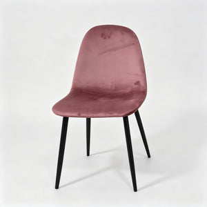 English Elm Dining Chairs Set of 4 Velvet Upholstered Spoon Back Mid-century Modern Style W3732P525602