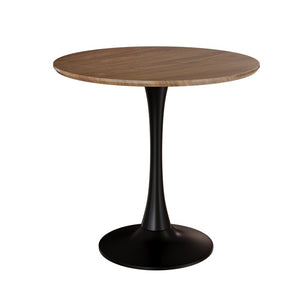 English Elm 34.65 Inch Round Walnut MDF Dining Table Mid-Century Tulip Pedestal Seats up to Four W3732P586616