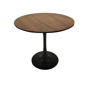 English Elm 34.65 Inch Round Walnut MDF Dining Table Mid-Century Tulip Pedestal Seats up to Four W3732P586616