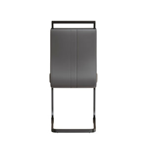 English Elm 51 Inch Rectangle Glass Top Dining Set for 4 with PU Chairs and Matte Black Legs W3732S00017