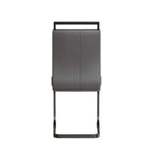 English Elm 51 Inch Modern Glass Top Dining Set Seats 4 with Pu Chairs and Black Metal Legs W3732S00067
