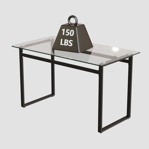 English Elm 51 Inch Modern Glass Top Dining Set Seats 4 with Pu Chairs and Black Metal Legs W3732S00067