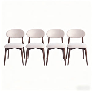 English Elm 55Modern 5 Piece Dining Set Wood Grain Tabletop Black Metal Frame Upholstered Chairs W3732S00118