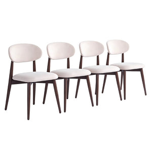 English Elm 55Modern 5 Piece Dining Set Wood Grain Tabletop Black Metal Frame Upholstered Chairs W3732S00118