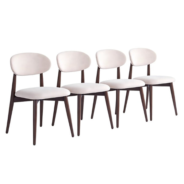 English Elm 55Modern 5 Piece Dining Set Wood Grain Tabletop Black Metal Frame Upholstered Chairs W3732S00118