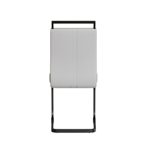 English Elm 51 Inch Modern Glass Top Dining Set Seats Four with PU Leather Chairs Metal Base W3732S00123