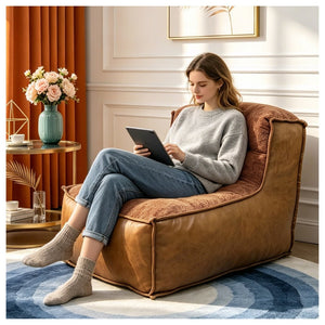 English Elm Elegant Sculptural Armchair with Built in Side Table for Modern Reading Nooks W3737P459227