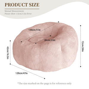 English Elm Round Floral Bean Bag Chair Oversized Body Contouring Lounge Seat for Living Spaces Pink W3737P491798