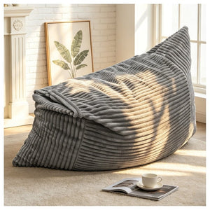 English Elm Dy-Ddy-Shenhui1,oversized Corduroy Bean Bag with Memory Foam Fill for Dorms and Living Rooms Light Gray W3737P530689