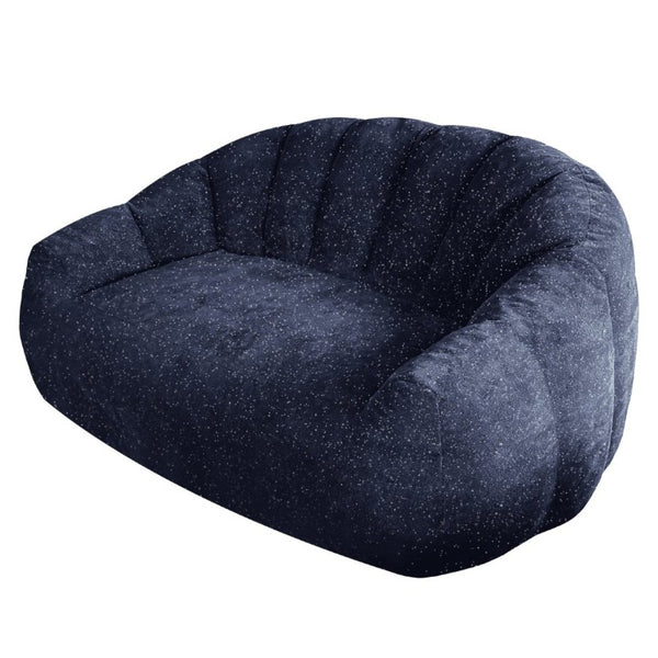 English Elm Starry Sky Bear Paw Oversized Bean Bag Sofa Faux Fur Plush Armrest Lounger for Bedroom Blue W3737P530964
