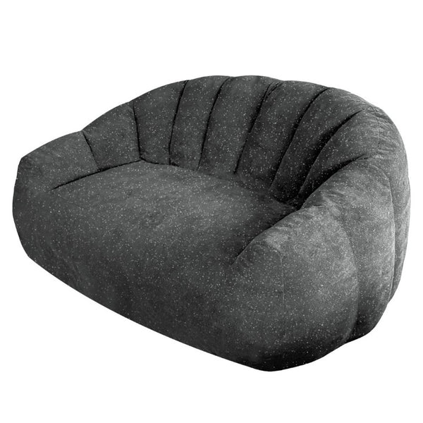 English Elm Starry Sky Bear Paw Oversized Bean Bag Sofa Faux Fur Plush Armrest Lounger for Bedroom Grey W3737P530966