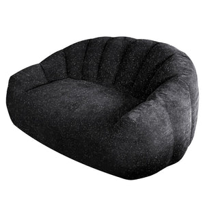 English Elm Starry Sky Bear Paw Oversized Bean Bag Sofa Faux Fur Plush Armrest Lounger for Bedroom Black W3737P530969