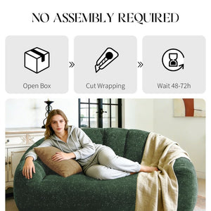 English Elm Starry Sky Bear Paw Oversized Bean Bag Sofa Faux Fur Plush Armrest Lounger for Bedroom Green W3737P530970