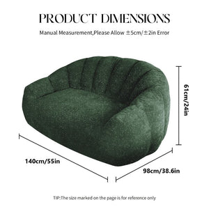 English Elm Starry Sky Bear Paw Oversized Bean Bag Sofa Faux Fur Plush Armrest Lounger for Bedroom Green W3737P530970
